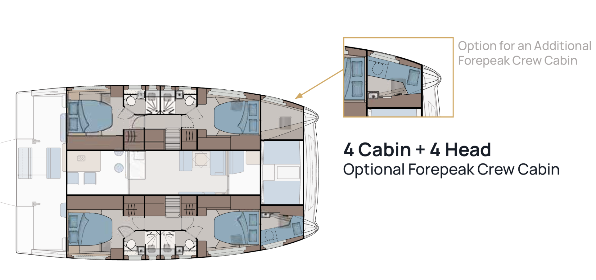Aquila 45 Sail — layout interno V